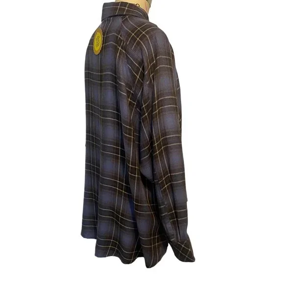 By Together Oversize Blue Plaid Button-Down Shirt S - Picture 7 of 8